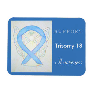 Trisomy 18 Awareness Ribbon Angel Magnet