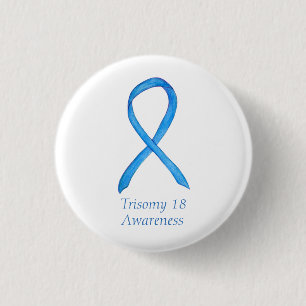 Trisomy 18 Awareness Ribbon Custom Art Pin