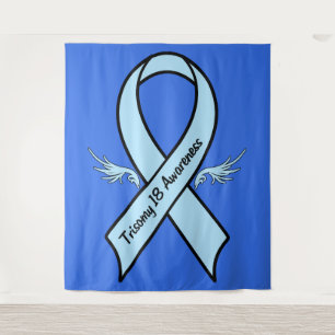 Trisomy 18 Awareness Ribbon with Wings Tapestry