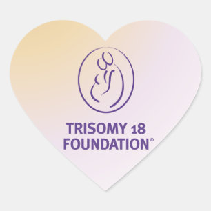 Trisomy 18 Foundation Logo - Heart Sticker