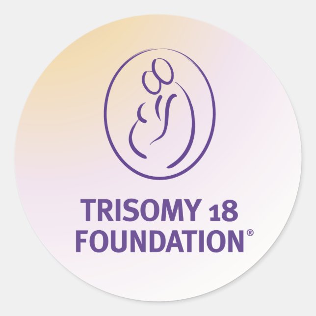 Trisomy 18 Foundation Logo - Round Sticker (Front)