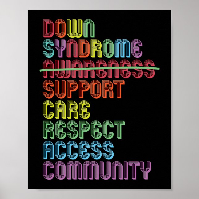 Trisomy 21 Down Syndrome Awareness Rainbow Poster (Front)