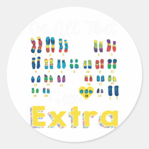 Trisomy 21 Xx Extra Chromosome Girl World Down Syn Classic Round Sticker