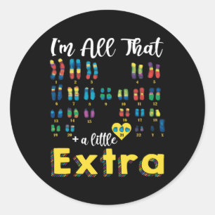 Trisomy 21 Xy Extra Chromosome Boy World Down Synd Classic Round Sticker