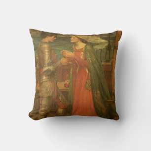 Tristan and Isolde by John William Waterhouse Cushion