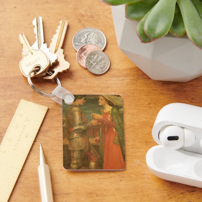 Tristan and Isolde by John William Waterhouse Key Ring (Desk)