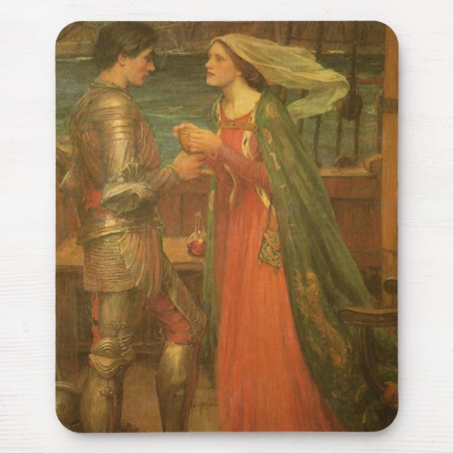 Tristan and Isolde by John William Waterhouse Mouse Pad (Front)