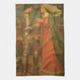 Tristan and Isolde by John William Waterhouse Tea Towel