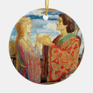Tristan and Isolde, c. 1912 by John Duncan Ceramic Ornament