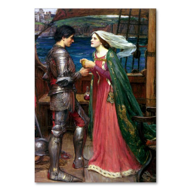 Tristan and Isolde with Potion by Waterhouse Table Number (Front)