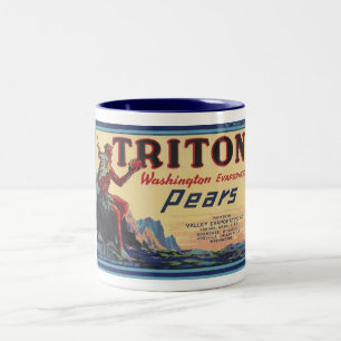 triton pears Two-Tone coffee mug