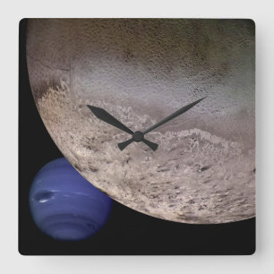 Triton with Neptune Square Wall Clock