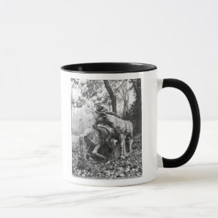 Tritons grooming two horses of the sun in mug