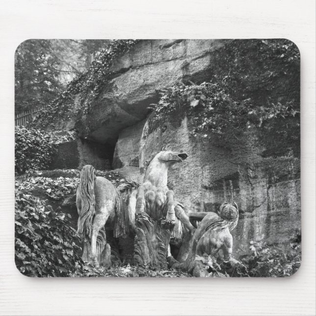 Tritons grooming two horses of the sun mouse pad (Front)