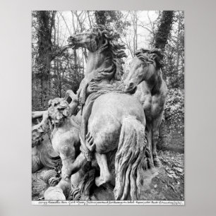 Tritons grooming two horses of the sun poster