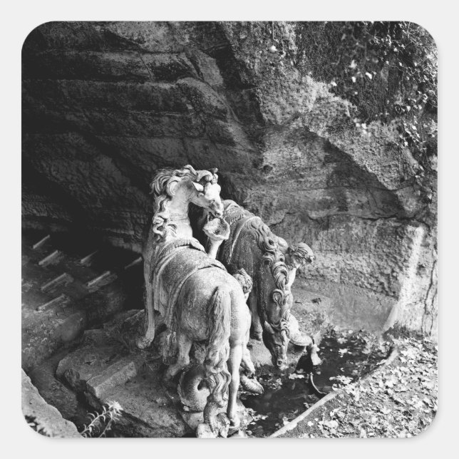 Tritons watering the horses of the sun square sticker (Front)