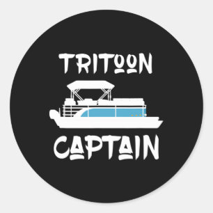 Tritoon Captain Gift Idea For Tritoon Boat Owner B Classic Round Sticker