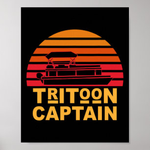 Tritoon Captain Pontoon Captain Tri-toon Boating  Poster