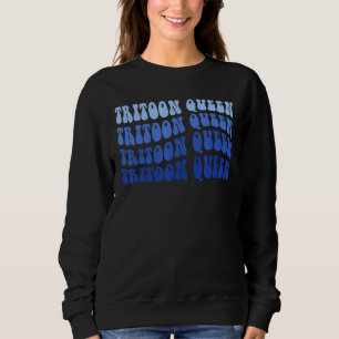 Tritoon Queen Pontoon Boat Captain 3 Sweatshirt