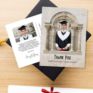 Triumph Arch Graduation Thank You Postcard