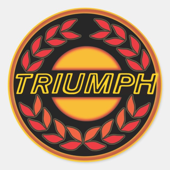 Triumph Cars Wreath Classic Round Sticker (Front)