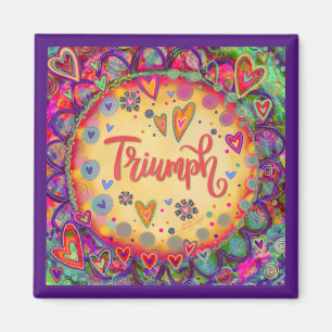 Triumph Heart Pretty Fun Purple Floral Inspirivity Magnet