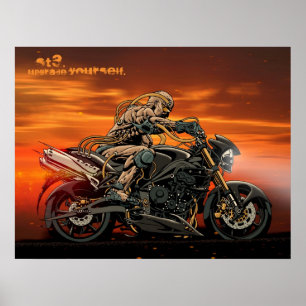 Triumph Motorcycle Triple Print 26x20''
