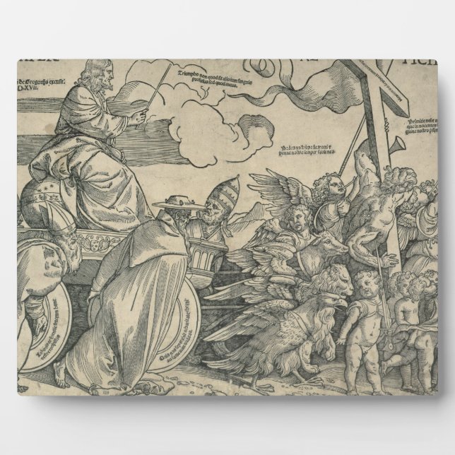 Triumph of Christ (wood engraving) Plaque (Front)