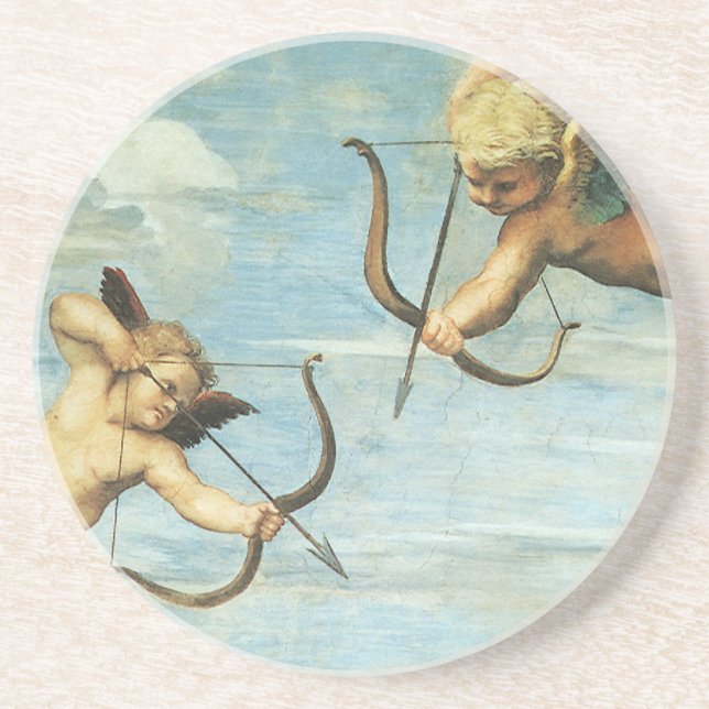 Triumph of Galatea Angels detail by Raphael Sanzio Coaster (Front)