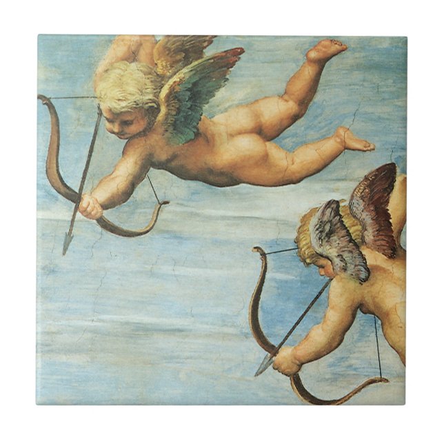 Triumph of Galatea Angels detail by Raphael Sanzio Tile (Front)