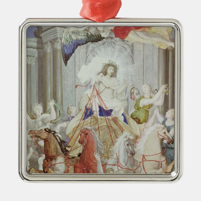 Triumph of King Louis XIV  of France Metal Ornament (Front)