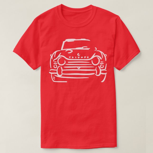 Triumph TR250 White British Car Lover  T-Shirt (Design Front)