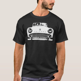 Triumph Tr3 British Car White Block       T-Shirt