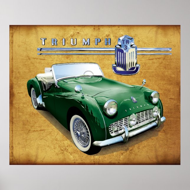 Triumph TR3 vintage roadster Poster (Front)