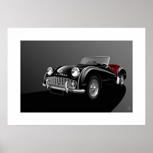 Triumph TR3A Poster Illustration (Front)