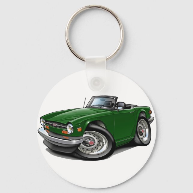 Triumph TR6 Green Car Key Ring (Front)