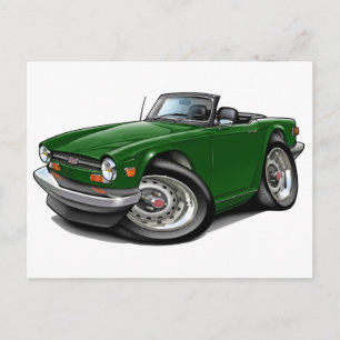 Triumph TR6 Green Car Postcard