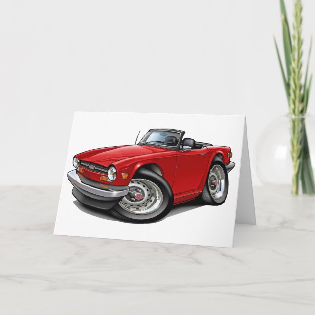 Triumph TR6 Red Car Card (Front)