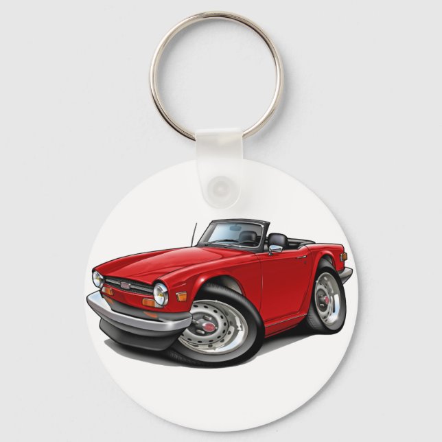 Triumph TR6 Red Car Key Ring (Front)