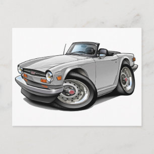 Triumph TR6 White Car Postcard