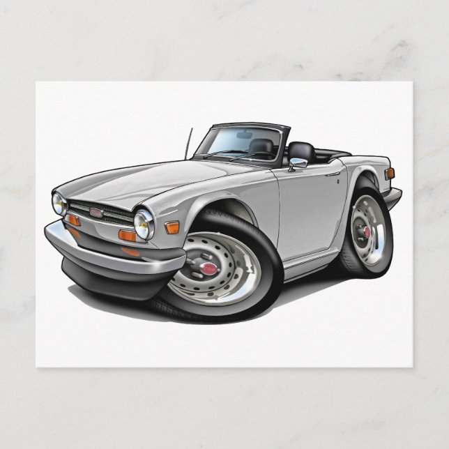 Triumph TR6 White Car Postcard (Front)