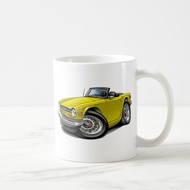 Triumph TR6 Yellow Car Coffee Mug (Right)