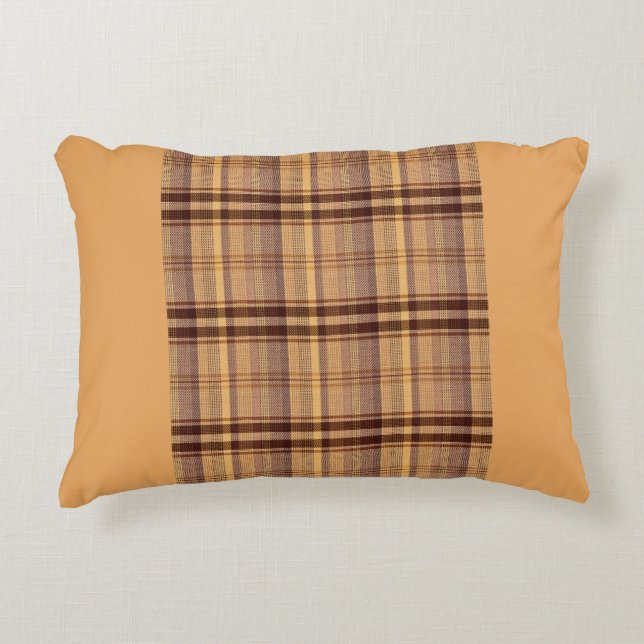 Triumph TR7 Tan Tartan Decorative Cushion (Front)