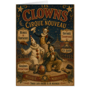 Triumphal Clowns Vintage Circus Poster - Circus &