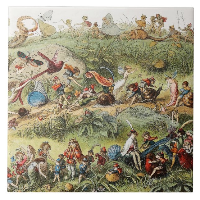Triumphal March of The Elf King, Fairies,Goblins Ceramic Tile (Front)
