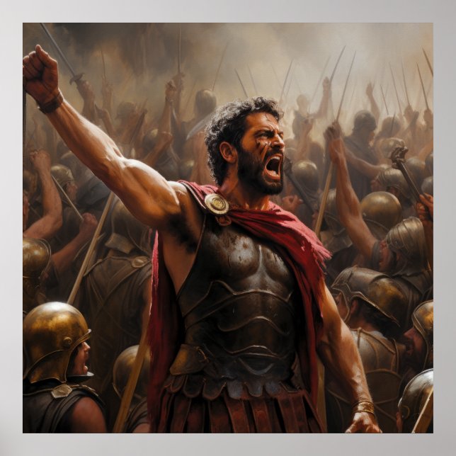Triumphant Valour: Celebrating Spartan Victory  Poster (Front)