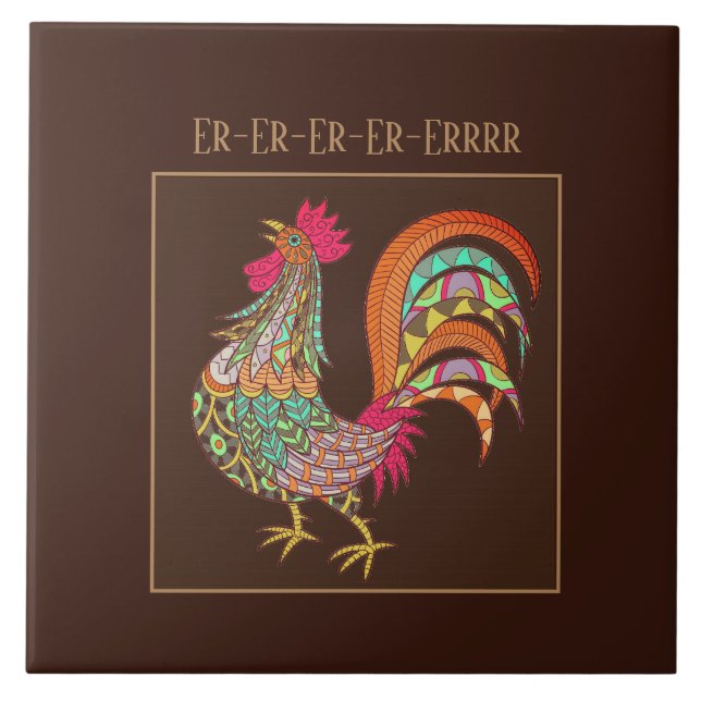 Trivet Tile-Colourful Chicken (Front)