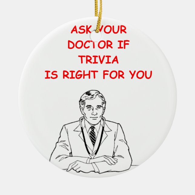 TRIVIA CERAMIC TREE DECORATION (Front)