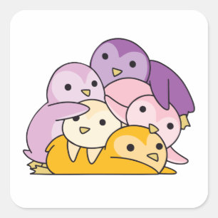 Trixic Flag Pride Lgbtq Cute Penguin Square Sticker