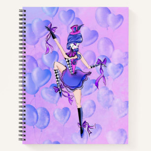 Trixie Cute Ballerina Blue Balloons  Notebook